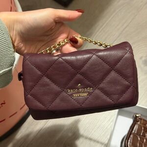 Kate Spade Plum Quilted Leather Clutch